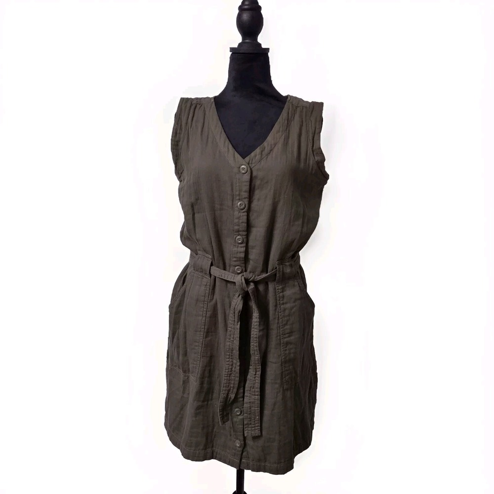 Old Navy Women's‎ Sleeveless Dress With Belt Green With Pockets Sz M Casual Boho